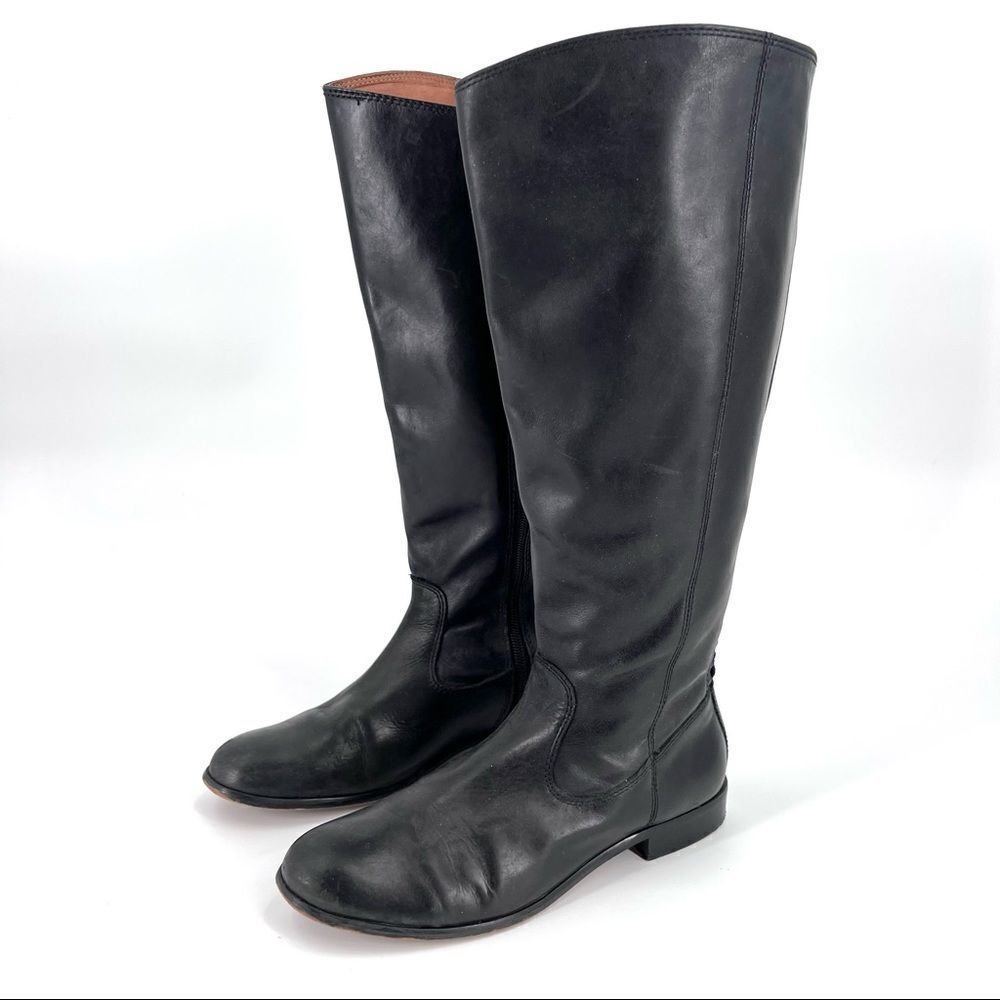 Kenneth Cole Black Leather riding Boots Size 7.5